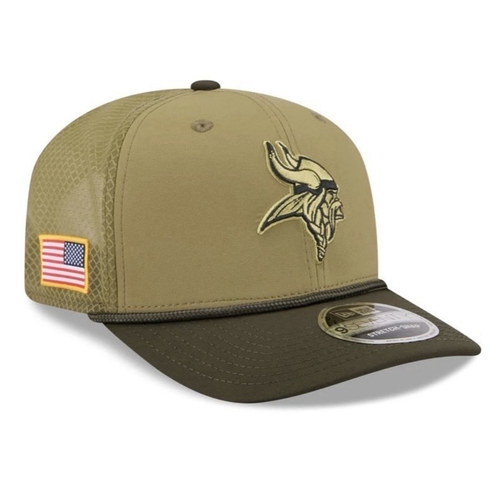 New Era Minnesota Vikings 2025 Salute To Service 9Seventy Adjustable YOUTH Green